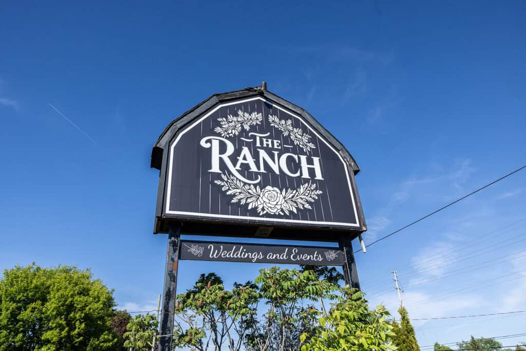 An outdoor signage at the newest wedding venue The Ranch in Carleton Place.