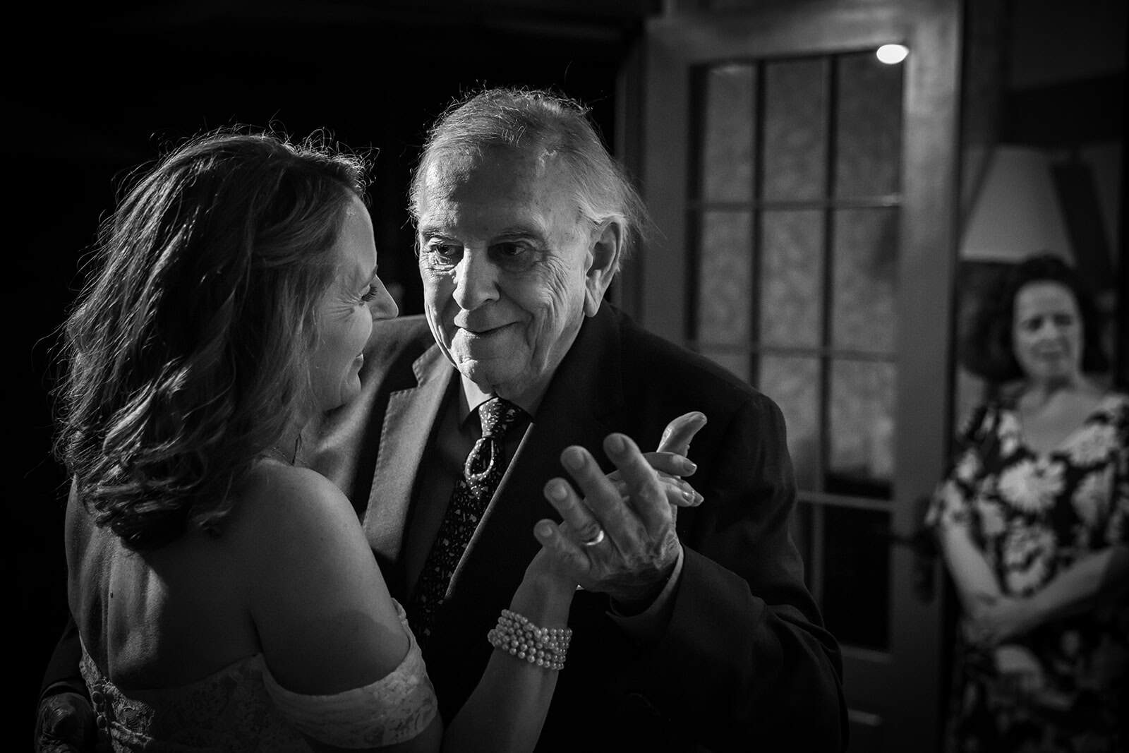 Bride and father dance during a wedding reception in Fredericton, NB.